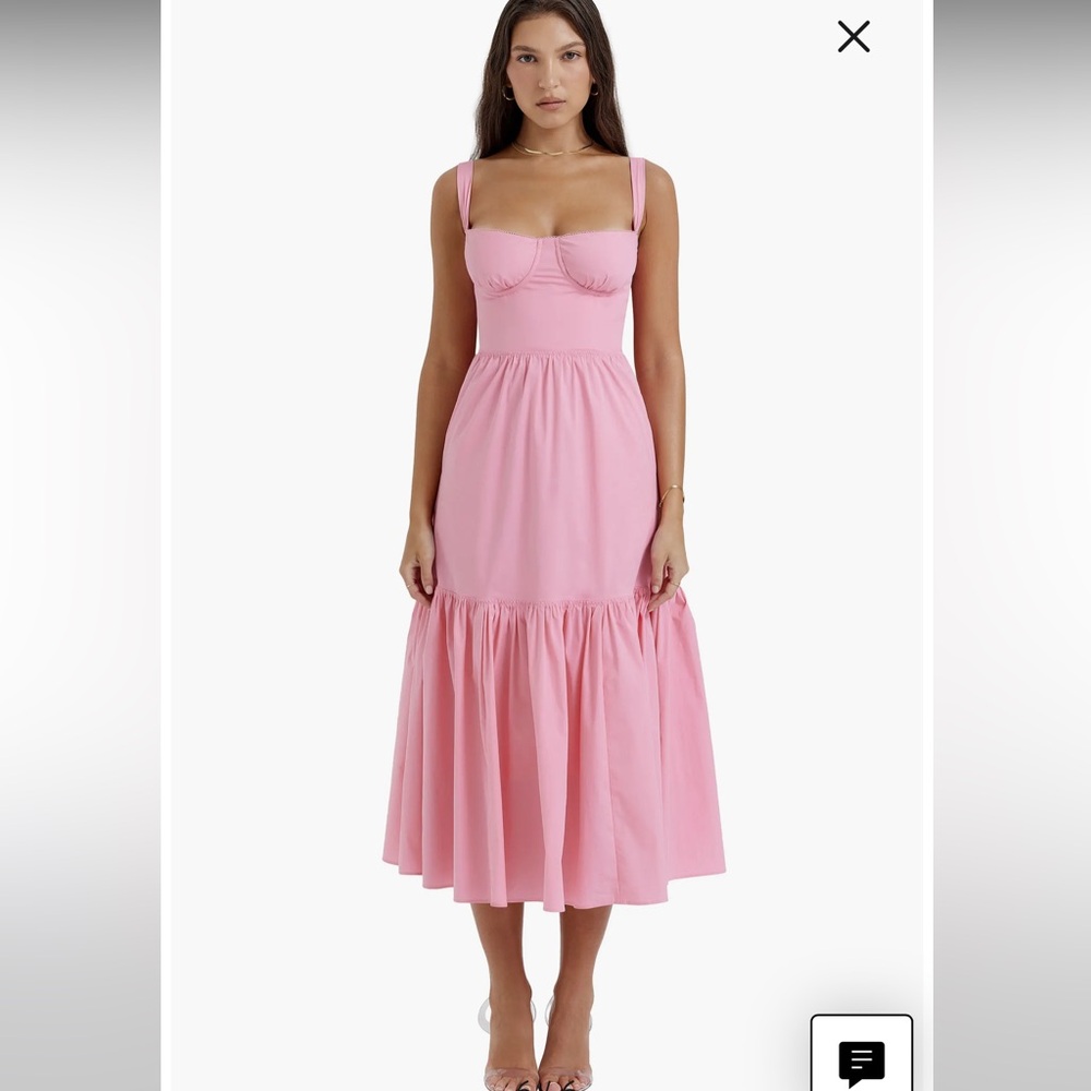 House of cb bubble gum pink midi dress
